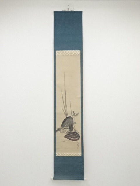 JAPANESE HANGING SCROLL / HAND PAINTED / ARMOR / BY BUNRIN SHIOKAWA